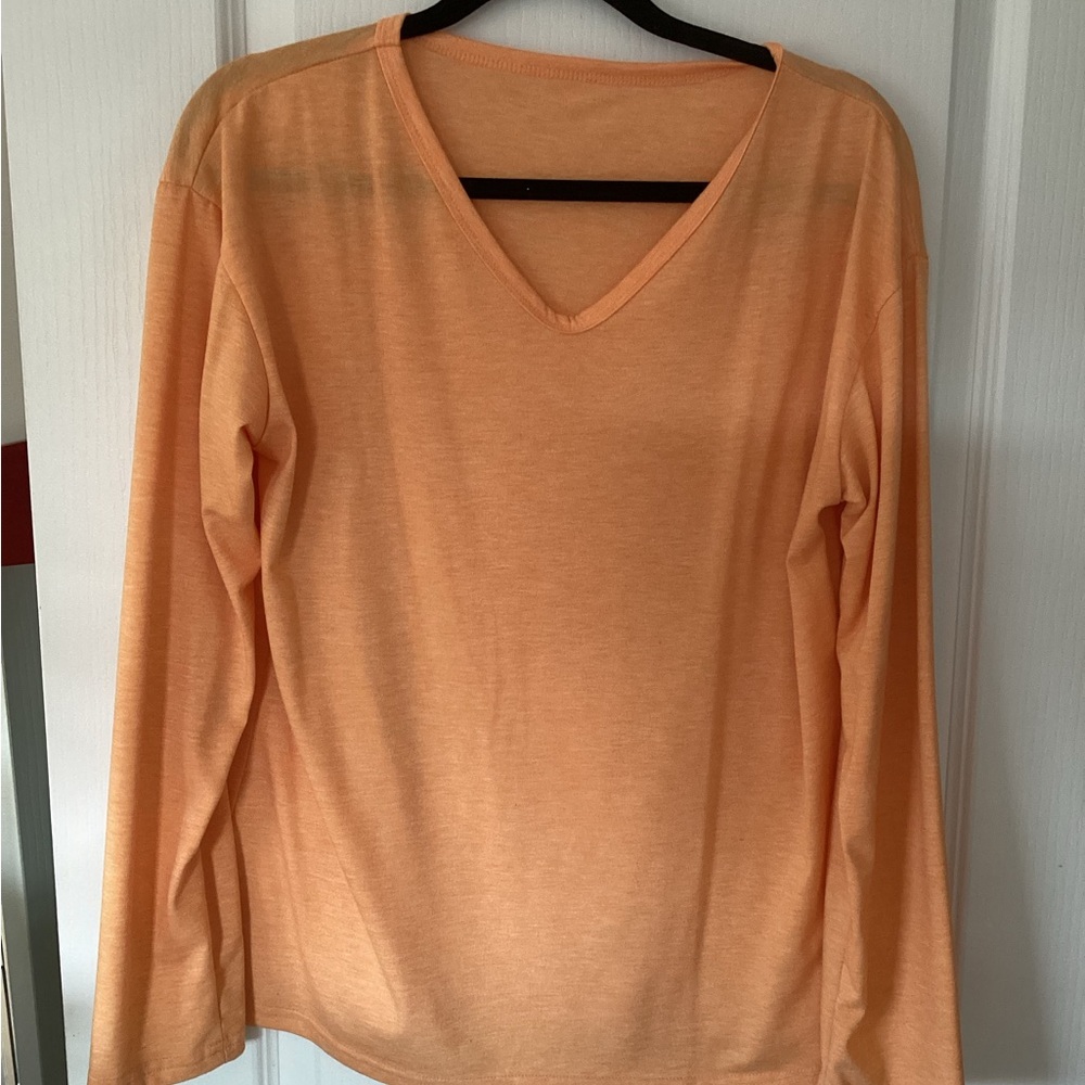 Orange v-neck tee